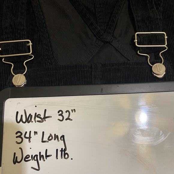 Y2K Black Corduroy Jumper Overall Dress Vest Back SZ‎ 6 Relaxed Fit Western - Picture 15 of 16
